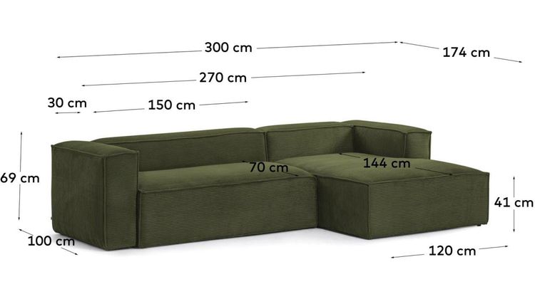 Kave Home Blok 3-Zits Hoekbank