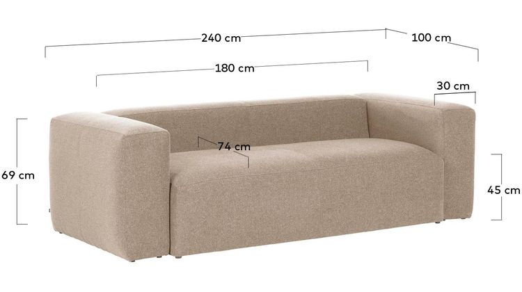 Kave Home Blok 3-Zitsbank