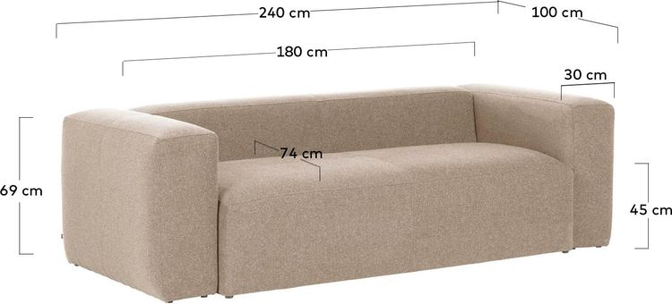 Kave Home Blok 3-Zitsbank