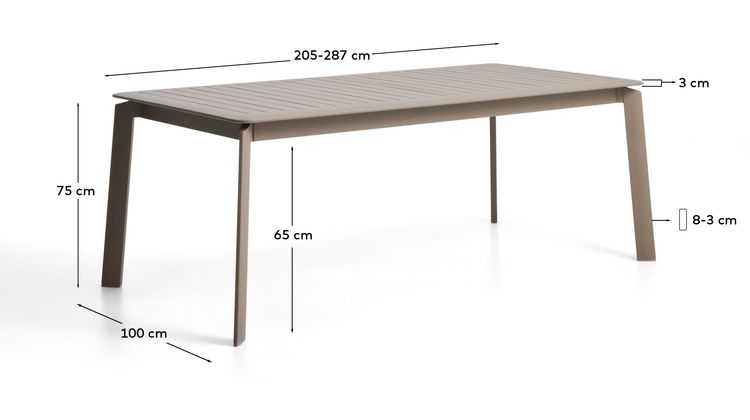 Kave Home Brela Uitschuifbare Tuintafel