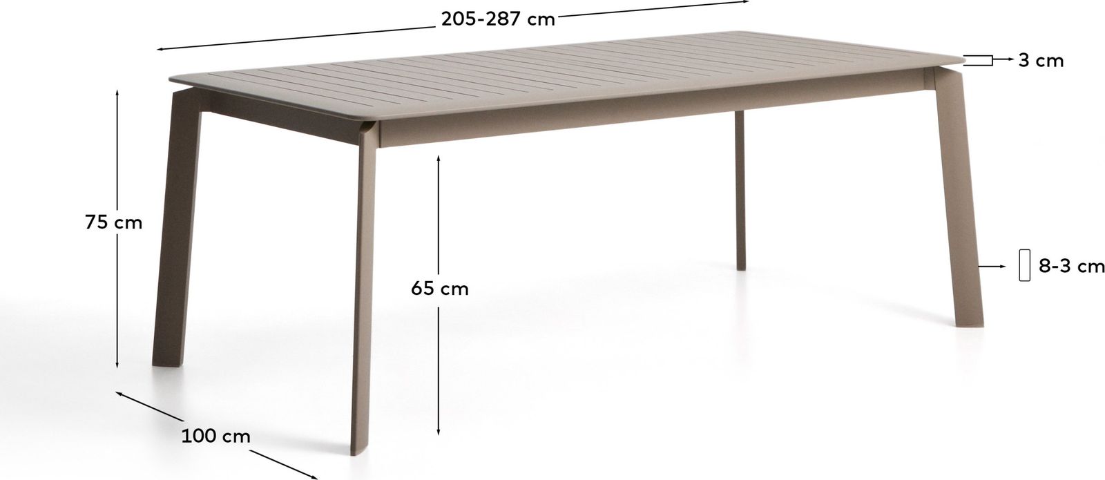 Kave Home Brela Uitschuifbare Tuintafel