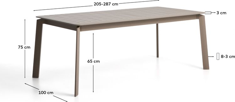 Kave Home Brela Uitschuifbare Tuintafel