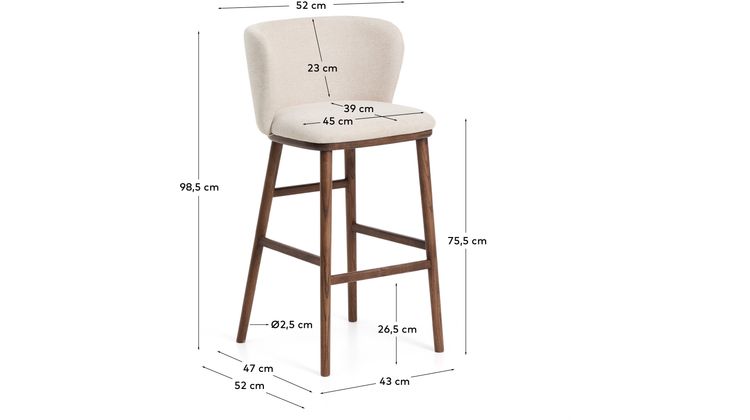 Kave Home Ciselia Hoog Barstoel