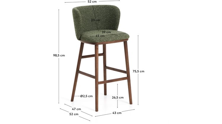Kave Home Ciselia Hoog Barstoel