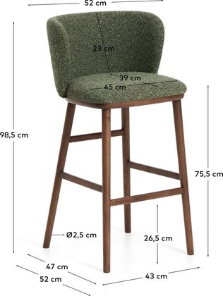 Kave Home Ciselia Hoog Barstoel
