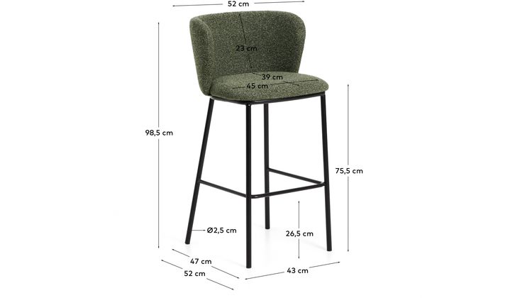 Kave Home Ciselia Hoog Barstoel