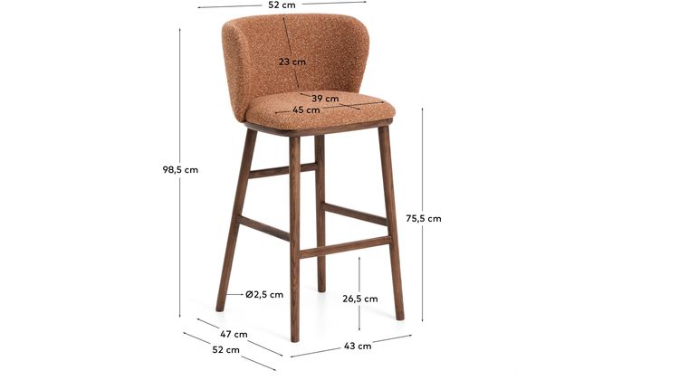 Kave Home Ciselia Hoog Barstoel