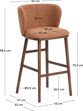 Kave Home Ciselia Hoog Barstoel