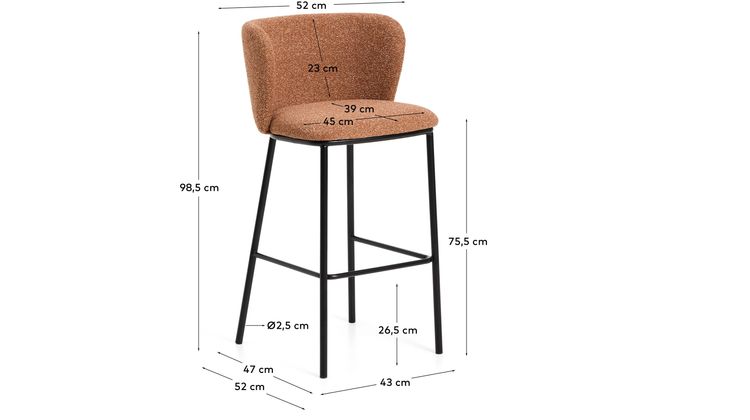 Kave Home Ciselia Hoog Barstoel