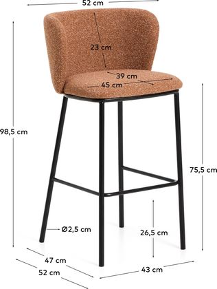 Kave Home Ciselia Hoog Barstoel