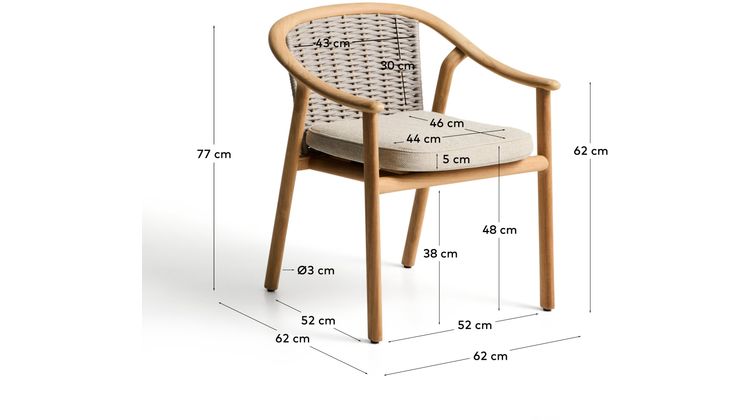 Kave Home Elunda Tuinstoel