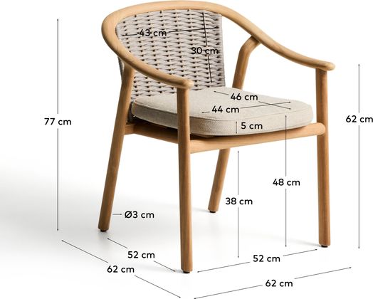 Kave Home Elunda Tuinstoel