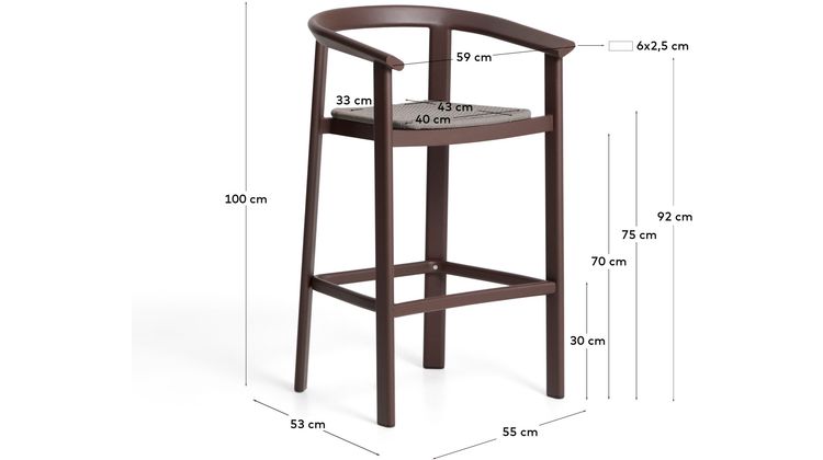 Kave Home Erice Hoge Tuin Barkruk