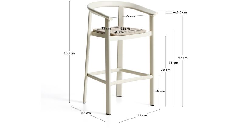 Kave Home Erice Hoge Tuin Barkruk