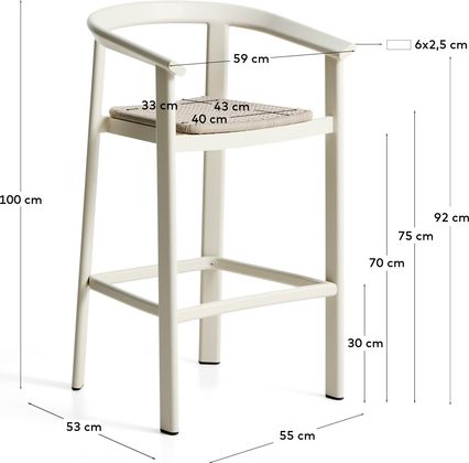 Kave Home Erice Hoge Tuin Barkruk
