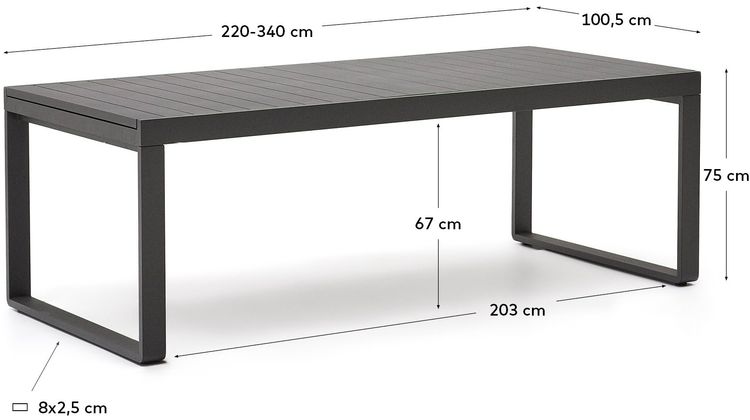 Kave Home Galdana Tuintafel