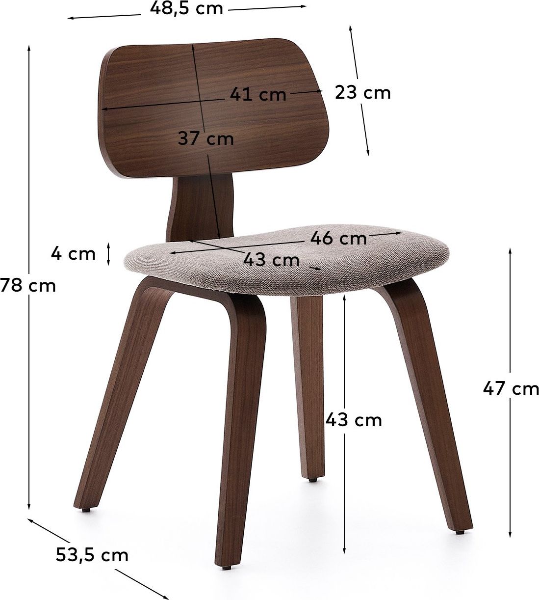 Kave Home Gena Beklede Eetkamerstoel