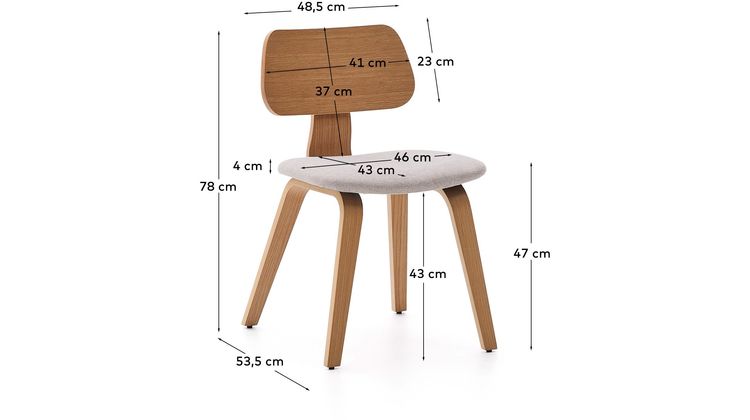 Kave Home Gena Beklede Eetkamerstoel