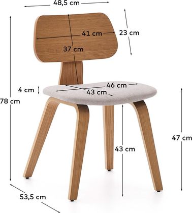 Kave Home Gena Beklede Eetkamerstoel