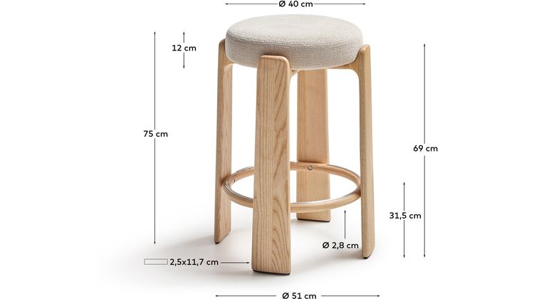 Kave Home Granite Hoog Barstoel