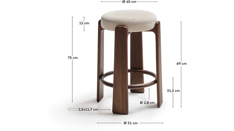 Kave Home Granite Laag Barstoel