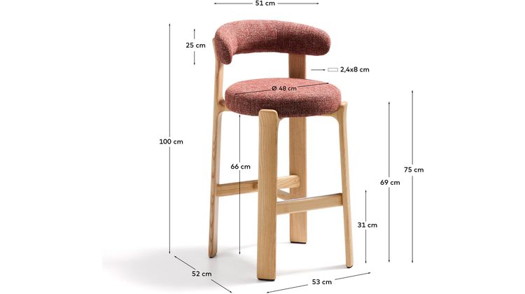 Kave Home Granite Laag Barstoel