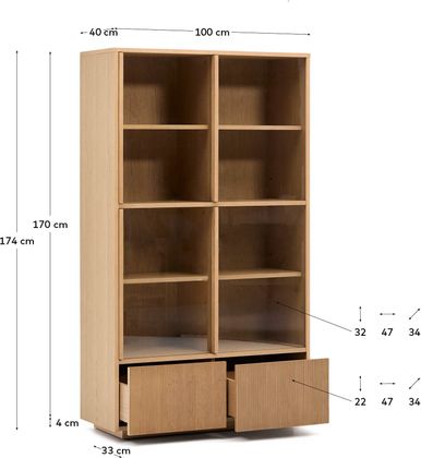 Kave Home Helvine Vitrinekast