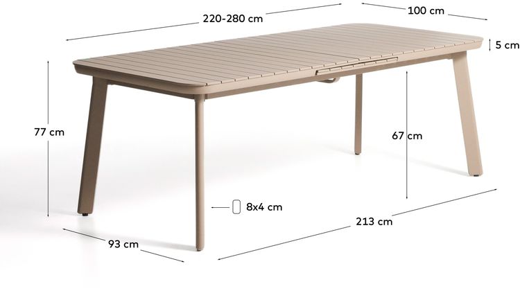 Kave Home Izola Tuin Uitschuiftafel