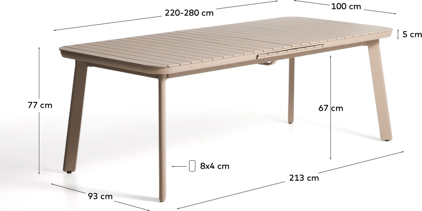 Kave Home Izola Tuin Uitschuiftafel