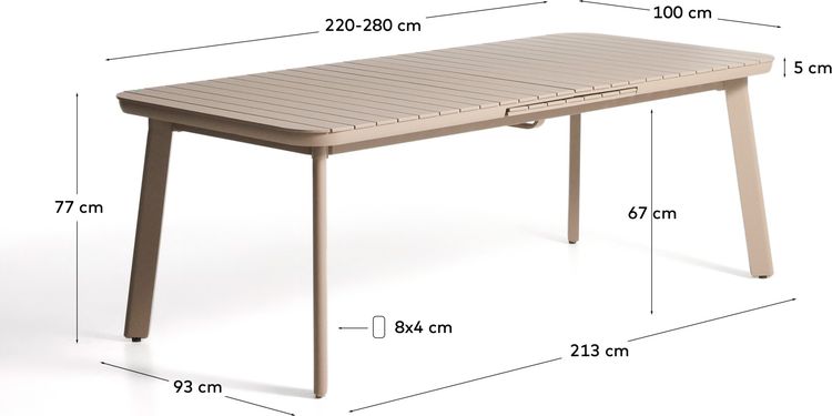 Kave Home Izola Tuin Uitschuiftafel