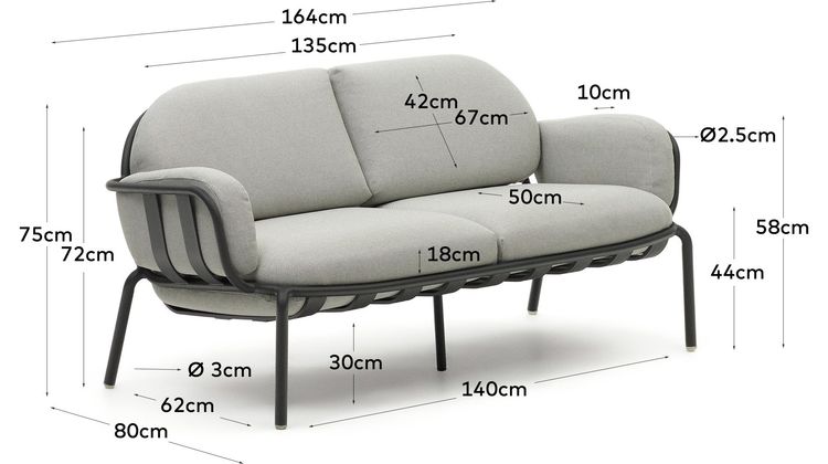 Kave Home Joncols 2-Zits Tuinbank