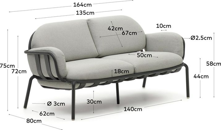 Kave Home Joncols 2-Zits Tuinbank