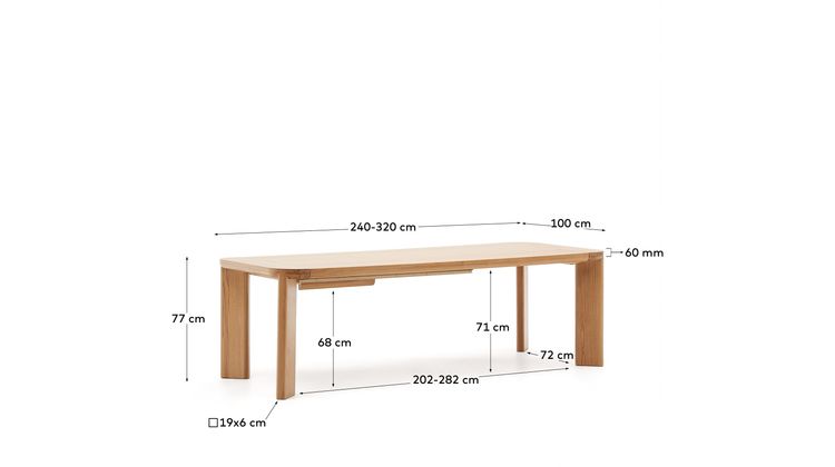 Kave Home Jondal Uitschuifbaar Eettafel
