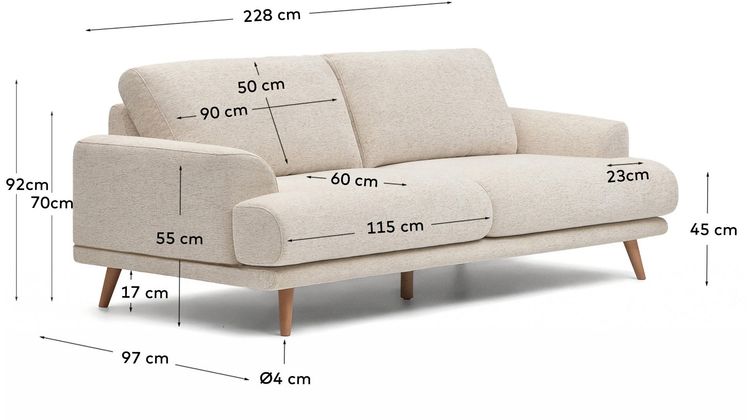 Kave Home Karin 3-Zitsbank