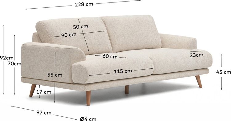 Kave Home Karin 3-Zitsbank