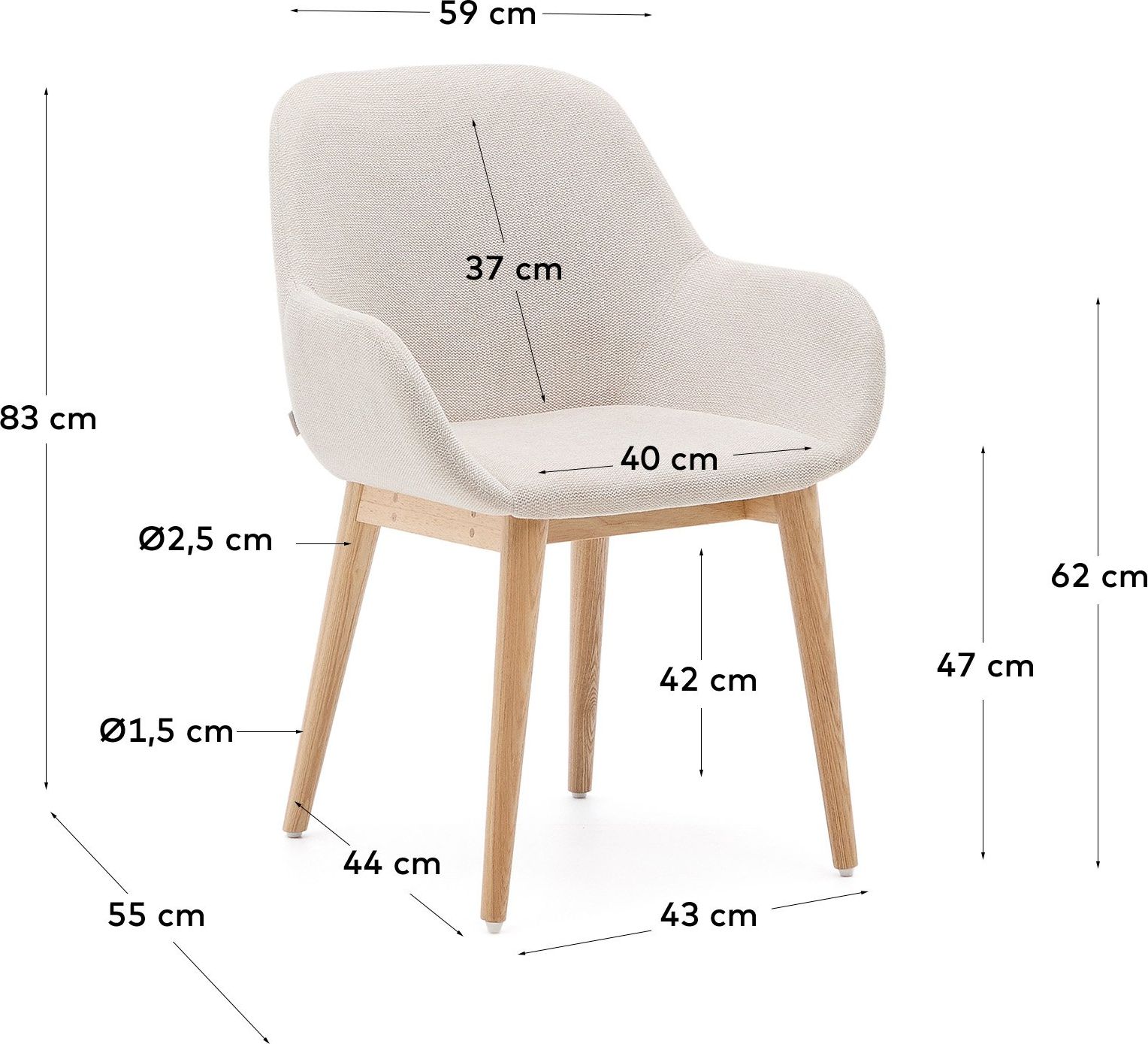 Kave Home Konna Essenhout Eetkamerstoel