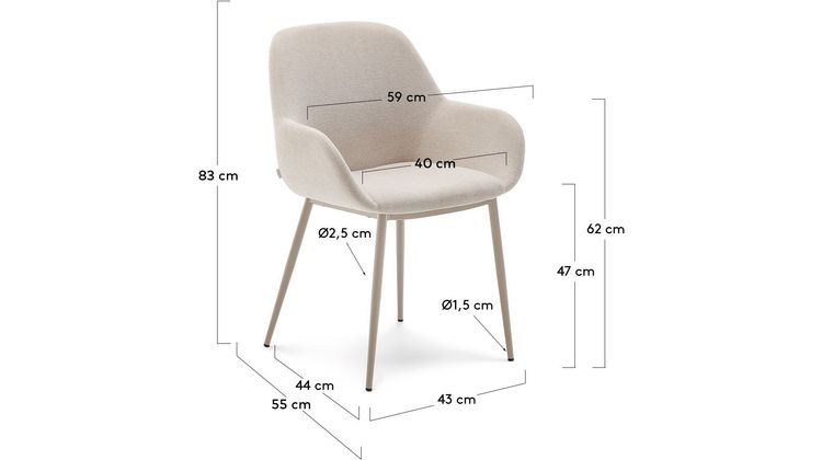 Kave Home Konna Staal Eetkamerstoel