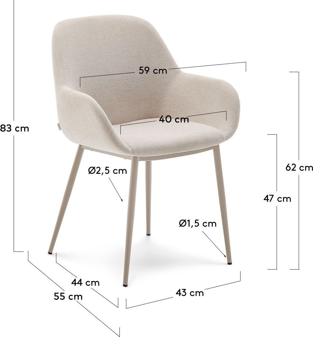 Kave Home Konna Staal Eetkamerstoel