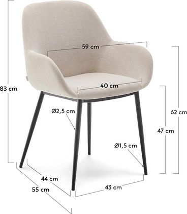 Kave Home Konna Staal Eetkamerstoel