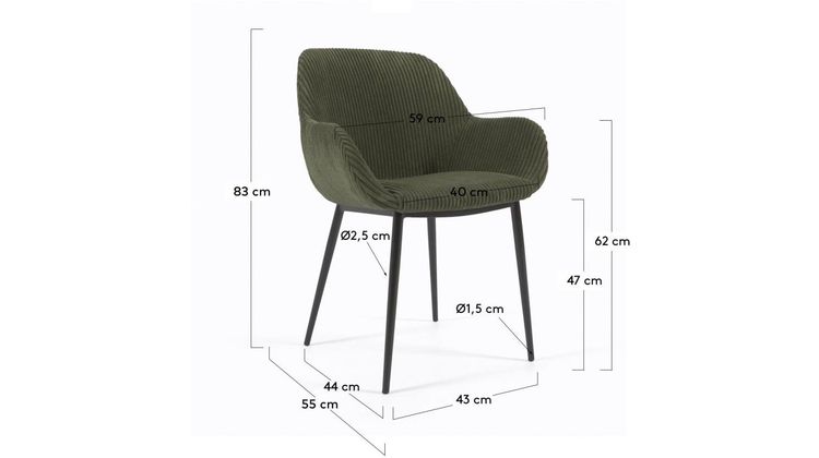 Kave Home Konna Staal Eetkamerstoel