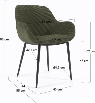Kave Home Konna Staal Eetkamerstoel