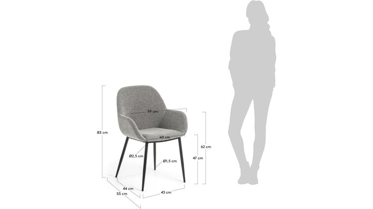 Kave Home Konna Staal Eetkamerstoel
