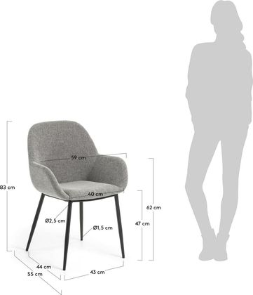 Kave Home Konna Staal Eetkamerstoel