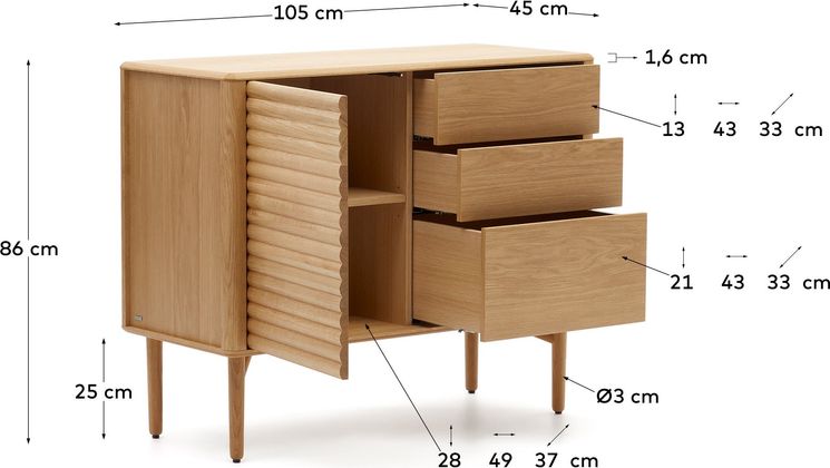 Kave Home Lenon Naturel Dressoir