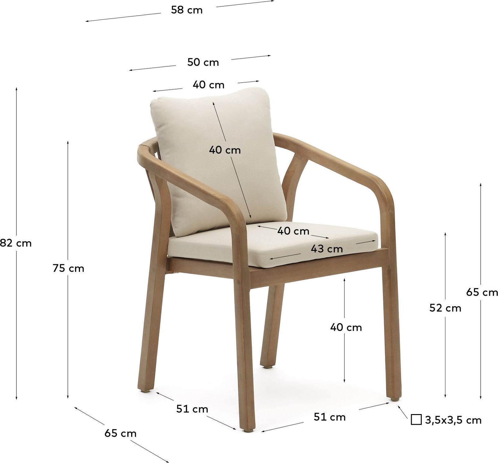 Kave Home Malaret Tuinstoel