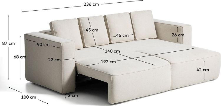 Kave Home Marela 3-Zits Slaapbank