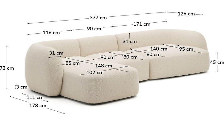 Kave Home Martina Hoekbank