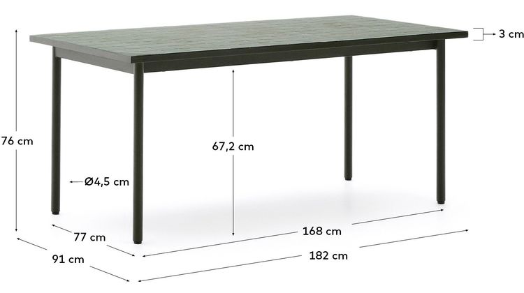 Kave Home Maurina Groen Tuintafel