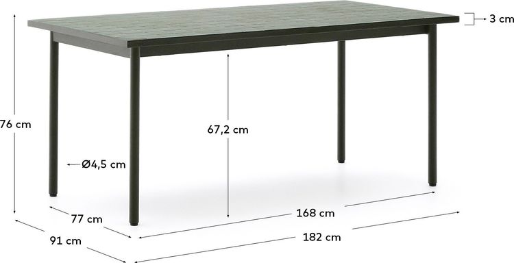 Kave Home Maurina Groen Tuintafel
