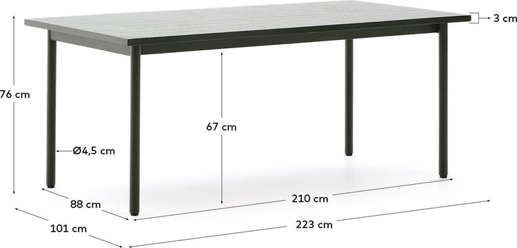 Kave Home Maurina Groen Tuintafel